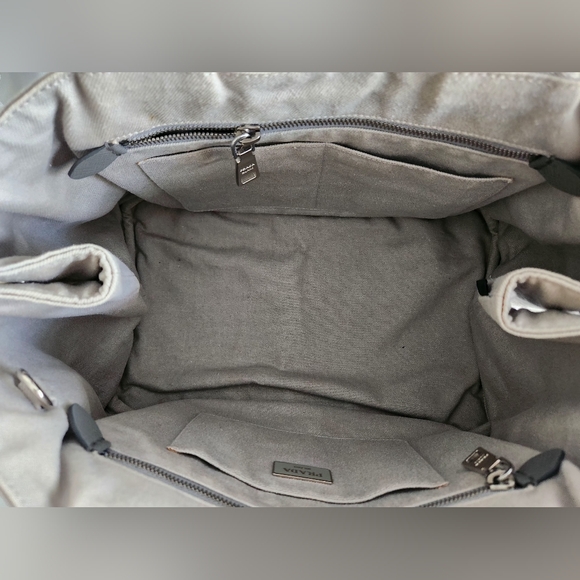 COA! Prada Canapé 2 Way Tote with crossbody strap-Grey with jewels and studs. - Picture 9 of 16